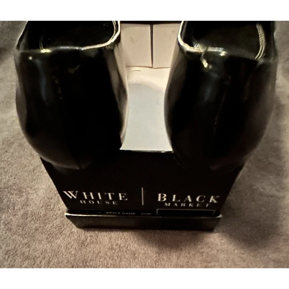 White House Black Market Ballet Style Black Patent White Toes Flats, Size 7 - Picture 7 of 10